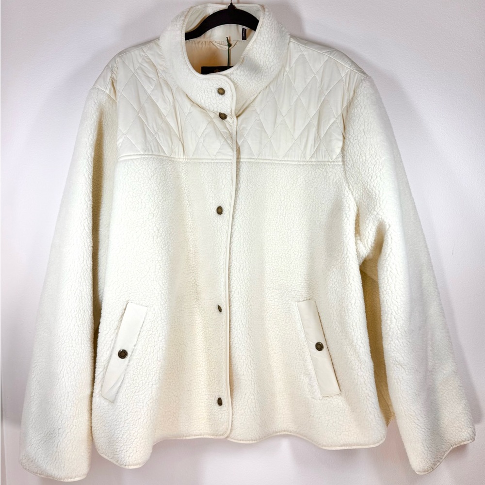 NWT Barbour Women's Plus Size White Quilted Jacket Size 3X‎